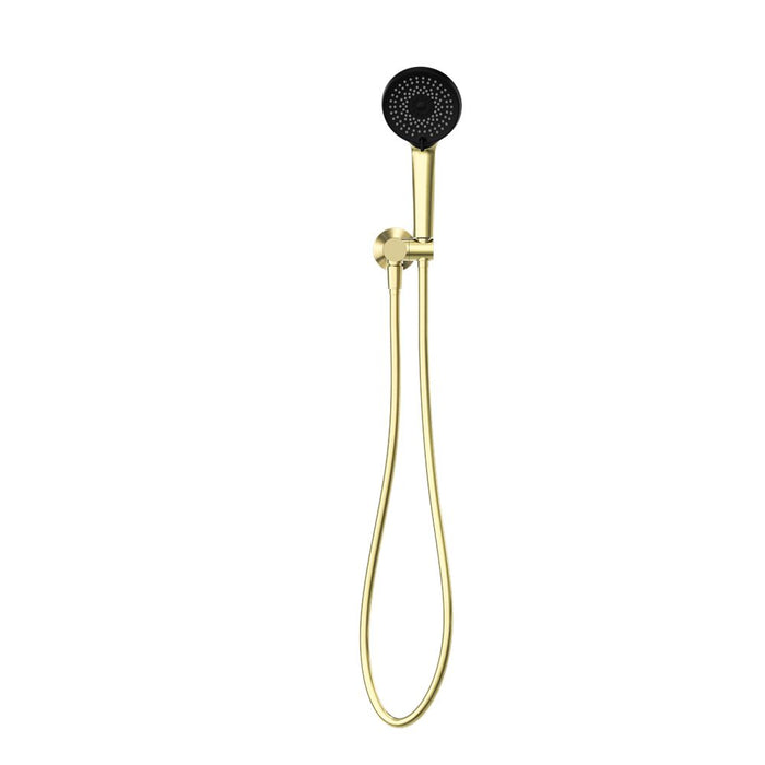 Nero Project Round Shower On Bracket - Brushed Gold-NR320BG-blue-leaf-bathware