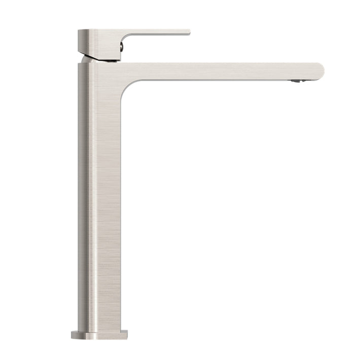 Nero Bianca Tall Basin Mixer - Brushed Nickel-NR321501aBN-blue-leaf-bathware