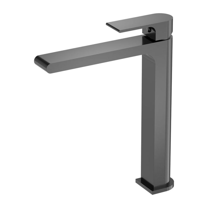 Nero Bianca Tall Basin Mixer - Gun Metal-NR321501aGM-blue-leaf-bathware