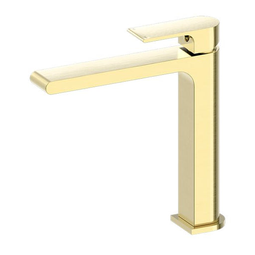 Nero Bianca Mid Tall Basin Mixer - Brushed Gold-NR321501dBG-blue-leaf-bathware