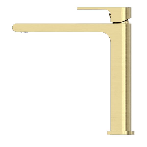 Nero Bianca Mid Tall Basin Mixer - Brushed Gold-NR321501dBG-blue-leaf-bathware