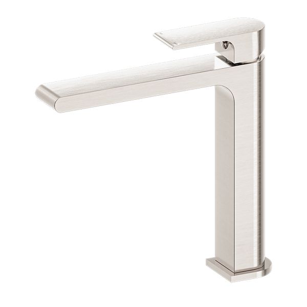 Nero Bianca Mid Tall Basin Mixer - Brushed Nickel-NR321501dBN-blue-leaf-bathware