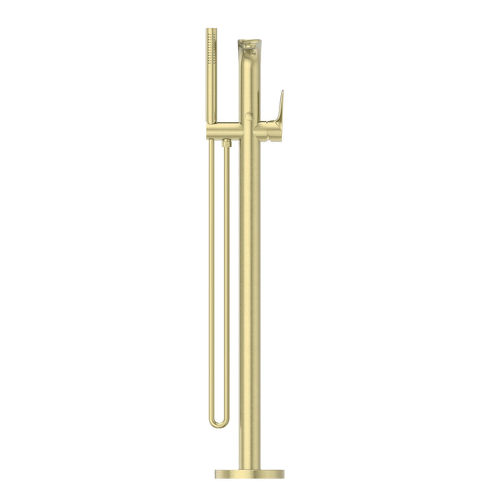 Nero Bianca Freestanding Bath Mixer With Hand Shower - Brushed Gold-NR321503aBG-blue-leaf-bathware