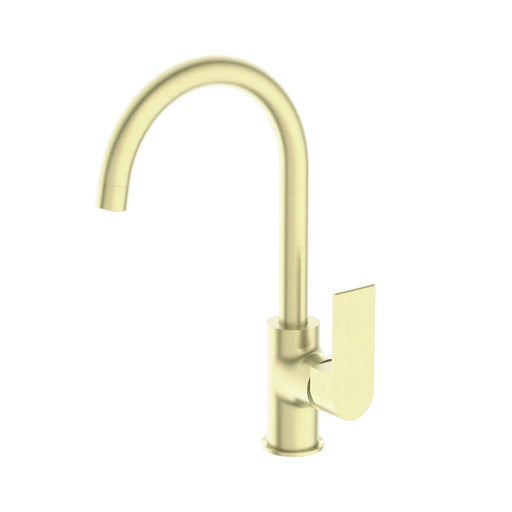 Nero Bianca Kitchen Mixer Gooseneck Spout - Brushed Gold-NR321506BG-blue-leaf-bathware