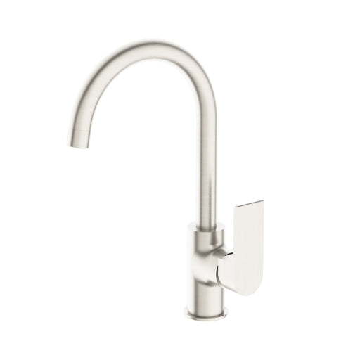 Nero Bianca Kitchen Mixer Gooseneck Spout - Brushed Nickel-NR321506BN-blue-leaf-bathware