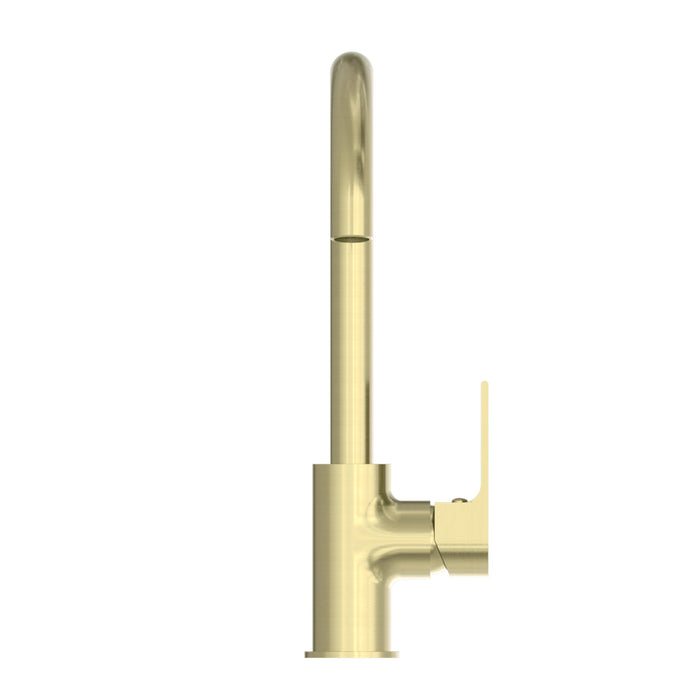 Nero Bianca Kitchen Mixer Gooseneck Spout - Brushed Gold-NR321506BG-blue-leaf-bathware