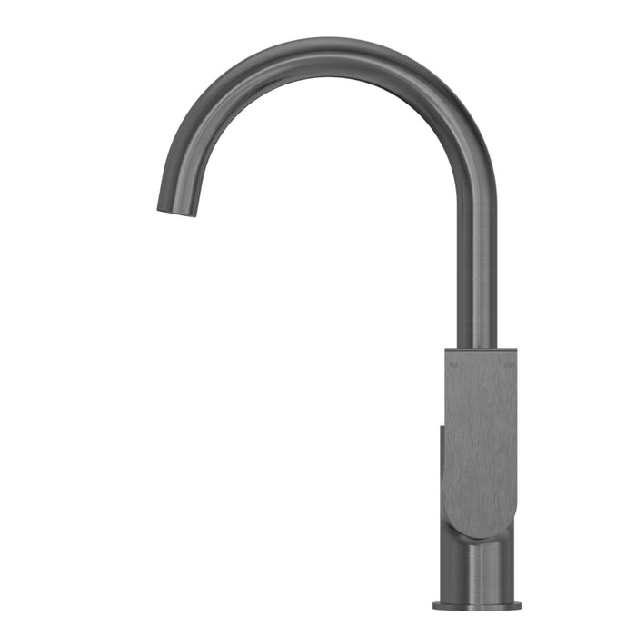 Nero Bianca Kitchen Mixer Gooseneck Spout - Gun Metal-NR321506GM-blue-leaf-bathware