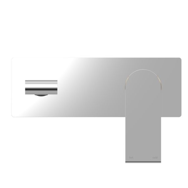 Nero Bianca Wall Basin/Bath Mixer - Chrome-blue-leaf-bathware