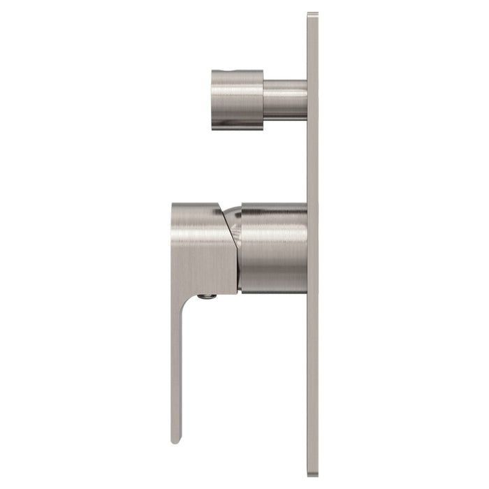 Nero Bianca Shower Mixer With Diverter - Brushed Nickel-NR321511aBN-blue-leaf-bathware