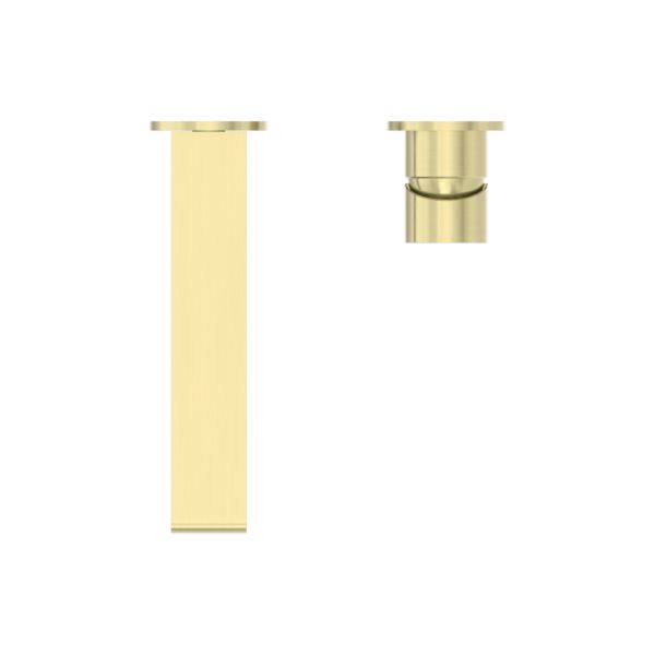 Nero Bianca Wall Basin/Bath Mixer Separate Back Plate - Brushed Gold-blue-leaf-bathware