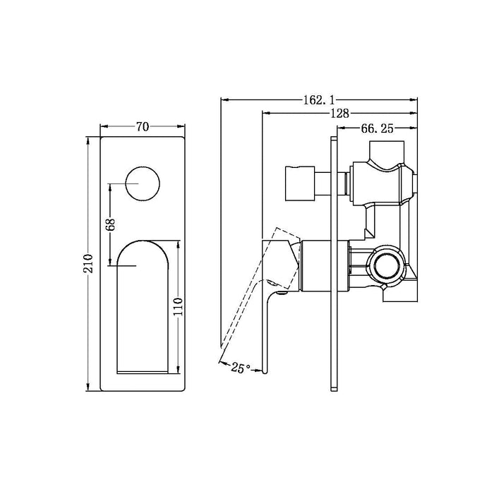 Nero Bianca Shower Mixer With Diverter - Chrome-NR321511aCH-blue-leaf-bathware