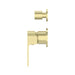 Nero Bianca Shower Mixer With Diverter Separate Back Plate - Brushed Gold-NR321511gBG-blue-leaf-bathware