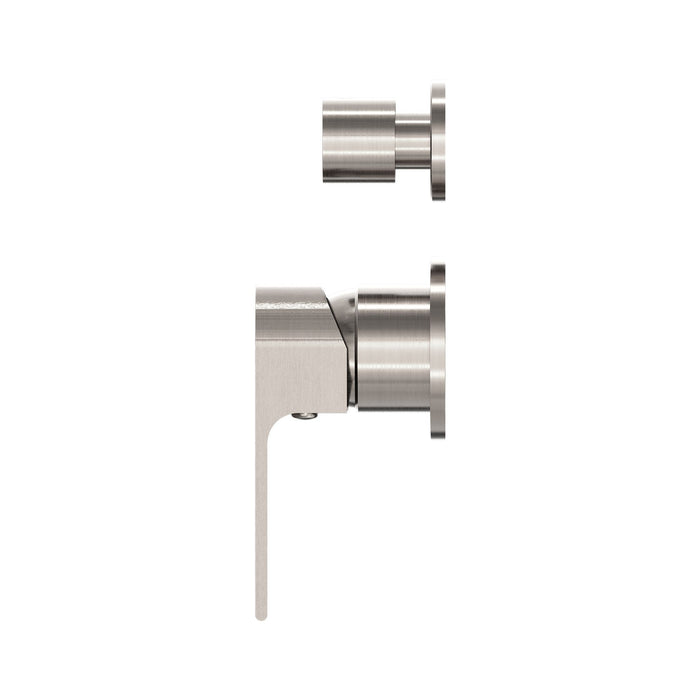 Nero Bianca Shower Mixer With Diverter Separate Back Plate - Brushed Nickel-NR321511gBN-blue-leaf-bathware