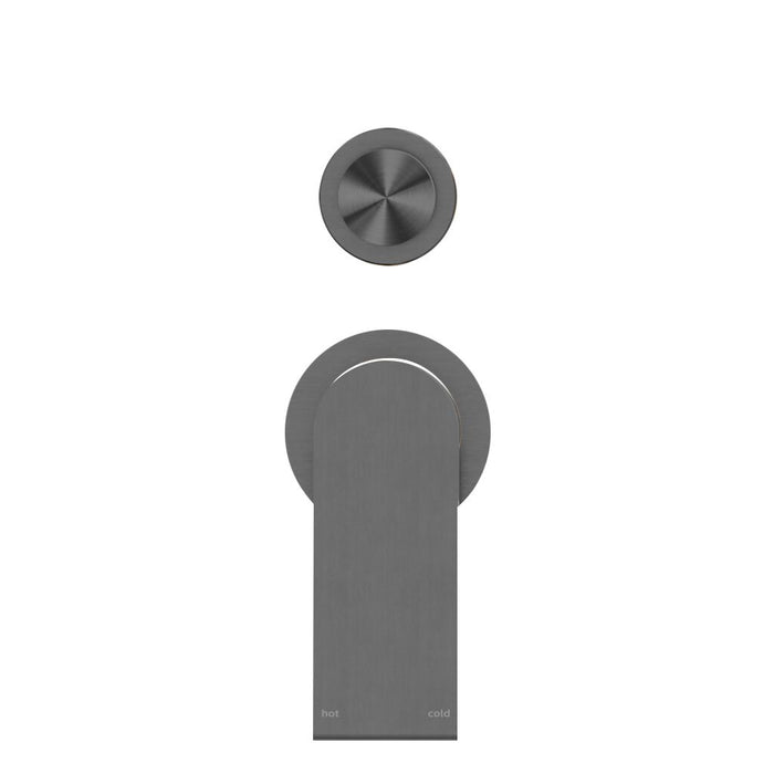 Nero Bianca Shower Mixer With Diverter Separate Back Plate - Gun Metal-NR321511gGM-blue-leaf-bathware