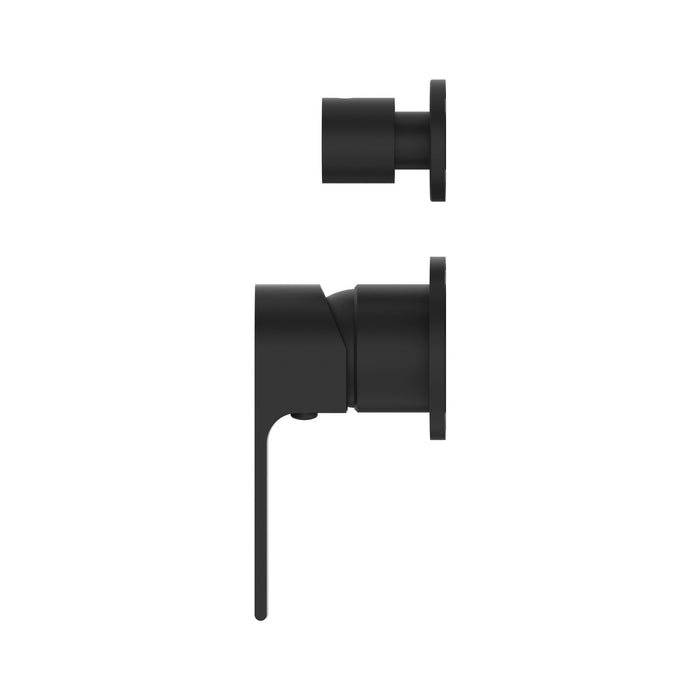 Nero Bianca Shower Mixer With Diverter Separate Back Plate - Matte Black-NR321511gMB-blue-leaf-bathware