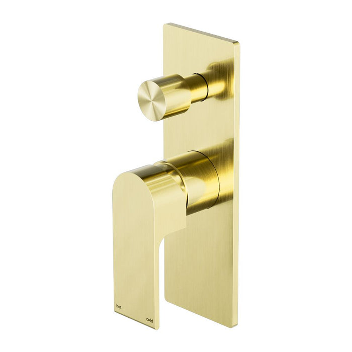 Nero Bianca Shower Mixer With Diverter - Brushed Gold-NR321511aBG-blue-leaf-bathware