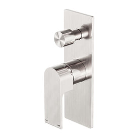 Nero Bianca Shower Mixer With Diverter - Brushed Nickel-NR321511aBN-blue-leaf-bathware