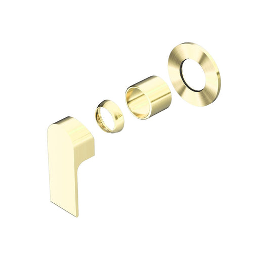 Nero Bianca Shower Mixer 80mm Plate (Trim Kit Only) - Brushed Gold-NR321511dTBG-blue-leaf-bathware