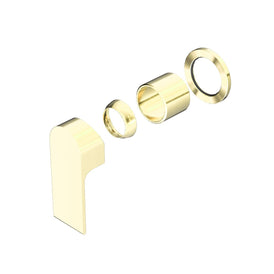 Nero Bianca Shower Mixer 60mm Plate (Trim Kit Only) - Brushed Gold-NR321511hTBG-blue-leaf-bathware