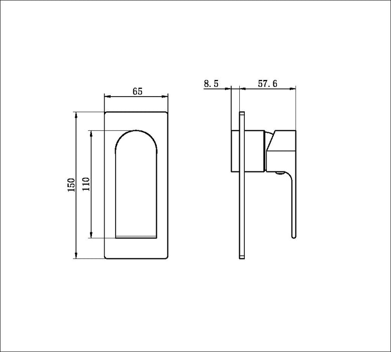 Nero Bianca Shower Mixer (Trim Kit Only) - Matte Black-NR321511TMB-blue-leaf-bathware