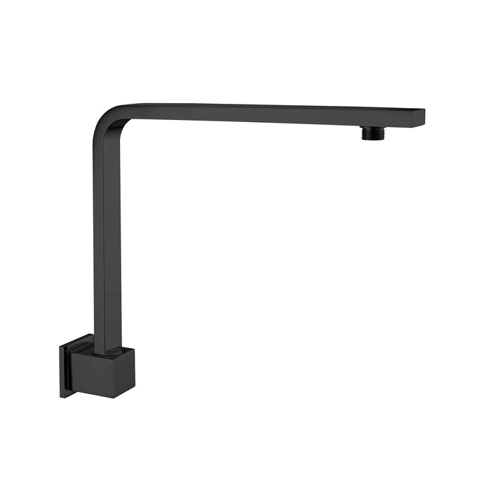 Nero Square Swivel Shower Arm - Matte Black-NR505MB-blue-leaf-bathware