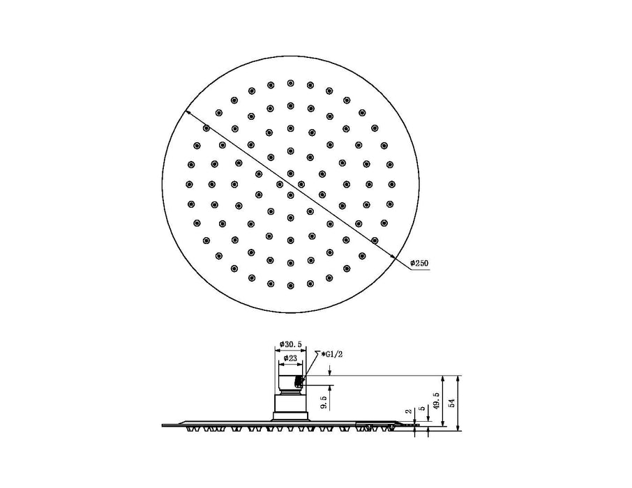 Nero 250mm Round Stainless Steel Shower Head - Gun Metal-NR507036GM-blue-leaf-bathware