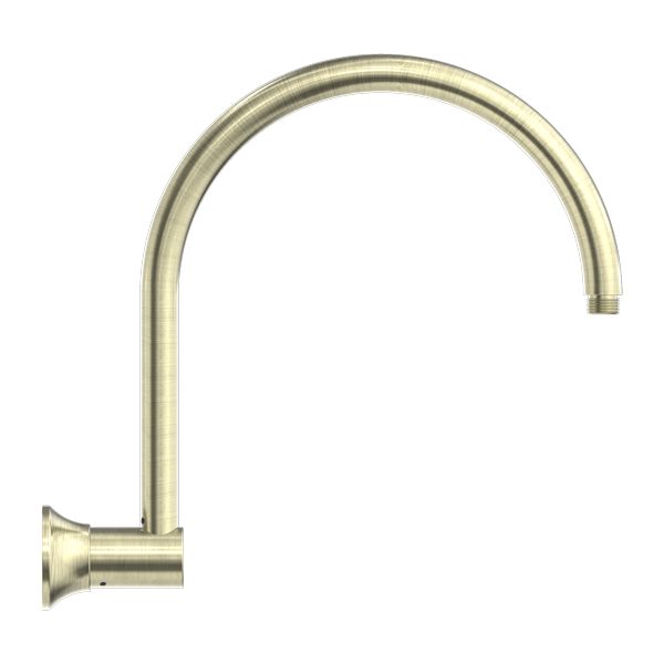 Nero York Shower Arm - Aged Brass-NR508AB-blue-leaf-bathware