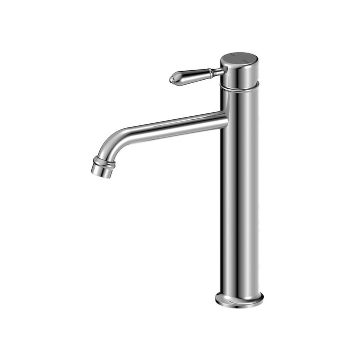 Nero York Straight Tall Basin Mixer With Metal Lever - Chrome-NR692101a02CH-blue-leaf-bathware