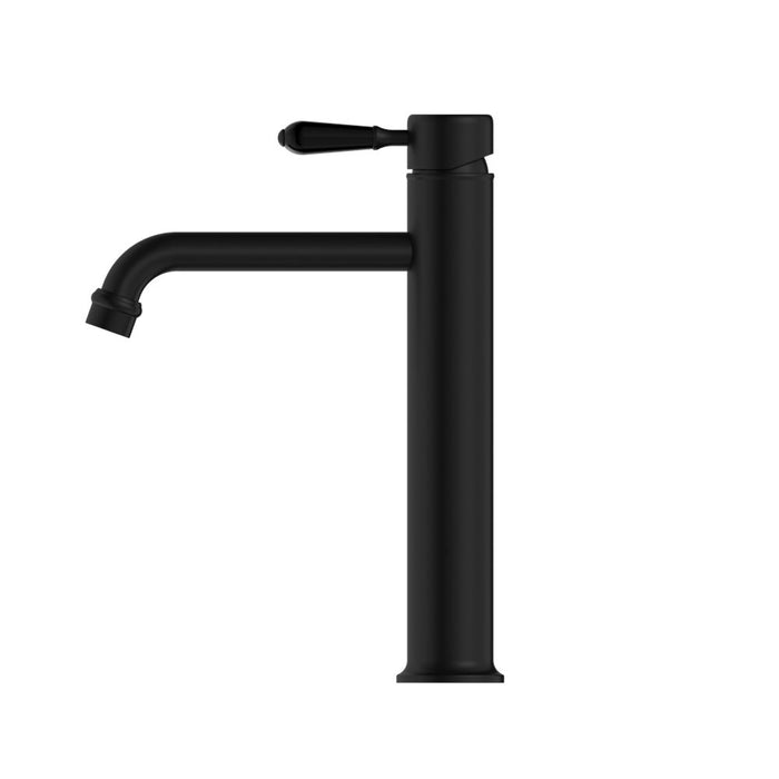 Nero York Straight Tall Basin Mixer With Metal Lever - Matte Black-NR692101a02MB-blue-leaf-bathware