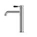 Nero York Straight Tall Basin Mixer With Black Porcelain Lever - Chrome-NR692101a03CH-blue-leaf-bathware