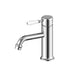 Nero York Straight Basin Mixer With White Porcelain Lever - Chrome-NR692101b01CH-blue-leaf-bathware