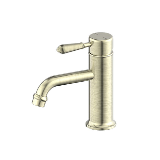 Nero York Straight Basin Mixer With Metal Lever - Aged Brass-NR692101b02AB-blue-leaf-bathware