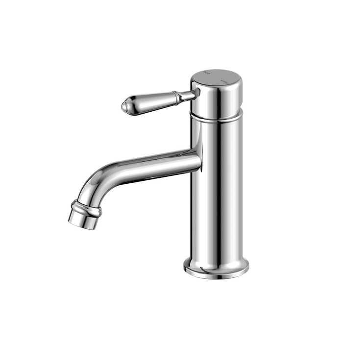 Nero York Straight Basin Mixer With Metal Lever - Chrome-NR692101b02CH-blue-leaf-bathware