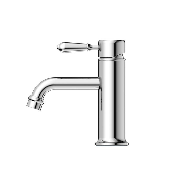 Nero York Straight Basin Mixer With Metal Lever - Chrome-NR692101b02CH-blue-leaf-bathware