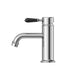 Nero York Straight Basin Mixer With Black Porcelain Lever - Chrome-NR692101b03CH-blue-leaf-bathware