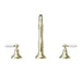 Nero York Basin Set With White Porcelain Lever - Aged Brass-NR692102a01AB-blue-leaf-bathware