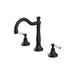 Nero York Basin Set With White Porcelain Lever - Matte Black-NR692102a01MB-blue-leaf-bathware