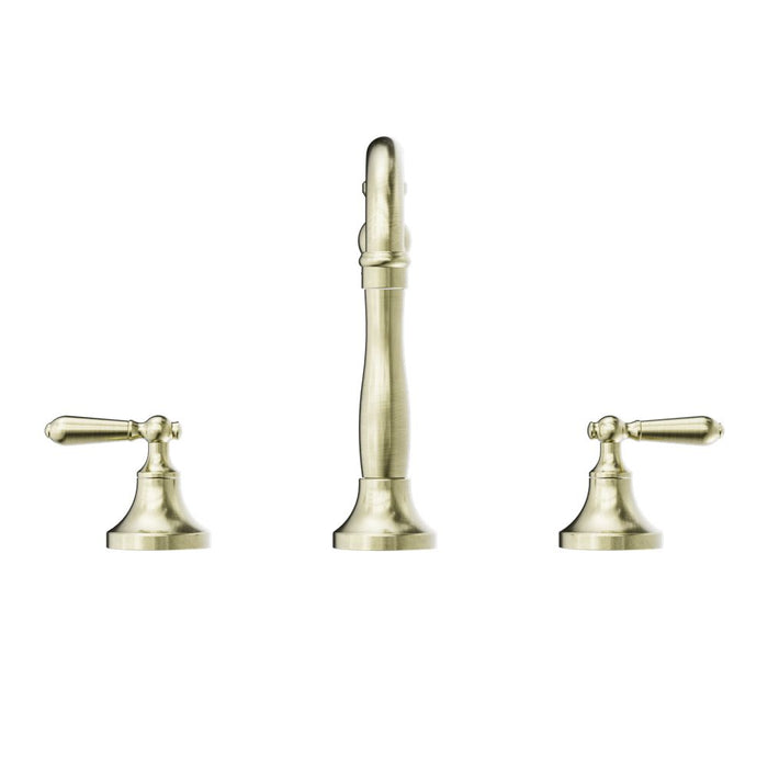 Nero York Basin Set With Metal Lever - Aged Brass-NR692102a02AB-blue-leaf-bathware