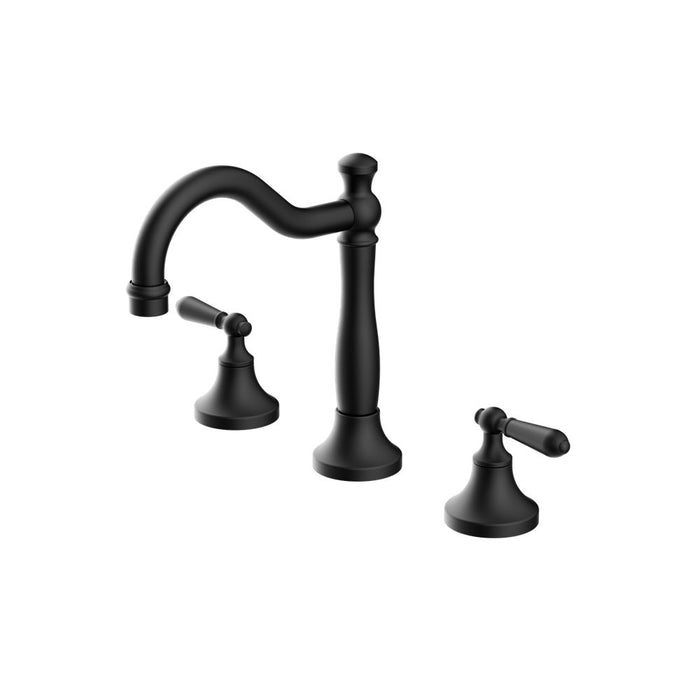 Nero York Basin Set With Metal Lever - Matte Black-NR692102a02MB-blue-leaf-bathware