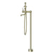 Nero York Freestanding Bath Set With White Porcelain Hand Shower - Aged Brass-NR692103a01AB-blue-leaf-bathware