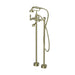 Nero York Freestanding Bath Set With Metal Hand Shower - Aged Brass-NR692103a02AB-blue-leaf-bathware