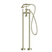 Nero York Freestanding Bath Set With Metal Hand Shower - Aged Brass-NR692103a02AB-blue-leaf-bathware