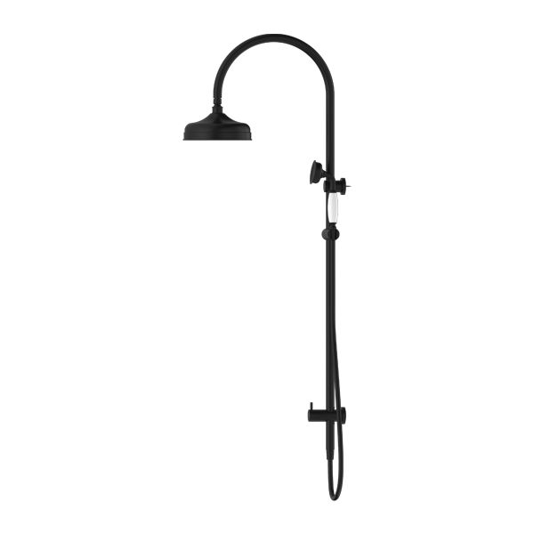 Nero York Twin Shower With White Porcelain Hand Shower - Matte Black-NR69210501MB-blue-leaf-bathware