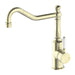 Nero York Kitchen Mixer Hook Spout With White Porcelain Lever - Aged Brass-NR69210701AB-blue-leaf-bathware