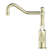 Nero York Kitchen Mixer Hook Spout With White Porcelain Lever - Aged Brass-NR69210701AB-blue-leaf-bathware