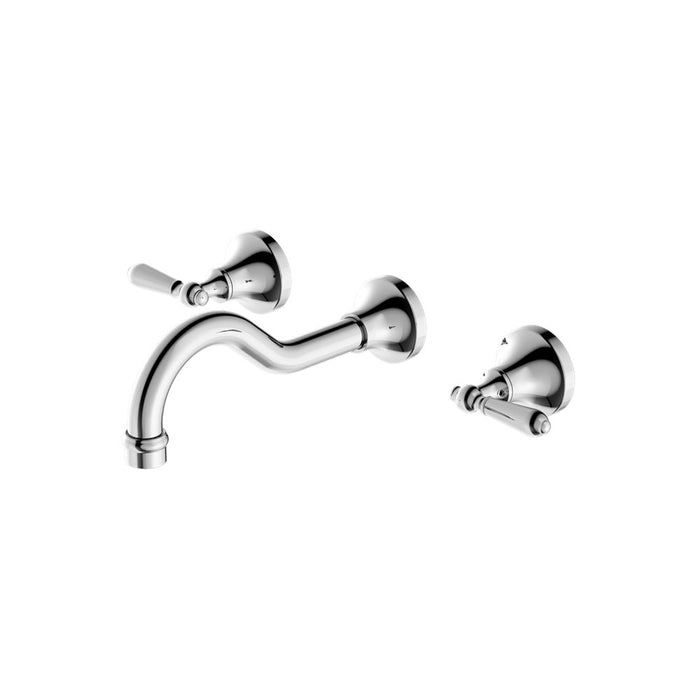 Nero York Wall Basin Set With Metal Lever - Chrome-NR692107a02CH-blue-leaf-bathware