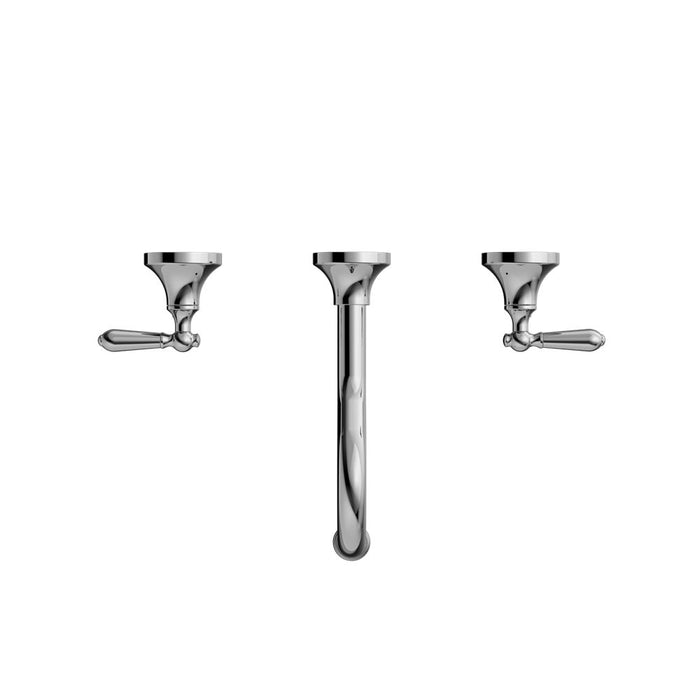 Nero York Wall Basin Set With Metal Lever - Chrome-NR692107a02CH-blue-leaf-bathware