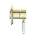 Nero York Shower Mixer With White Porcelain Lever - Aged Brass-NR69210901AB-blue-leaf-bathware