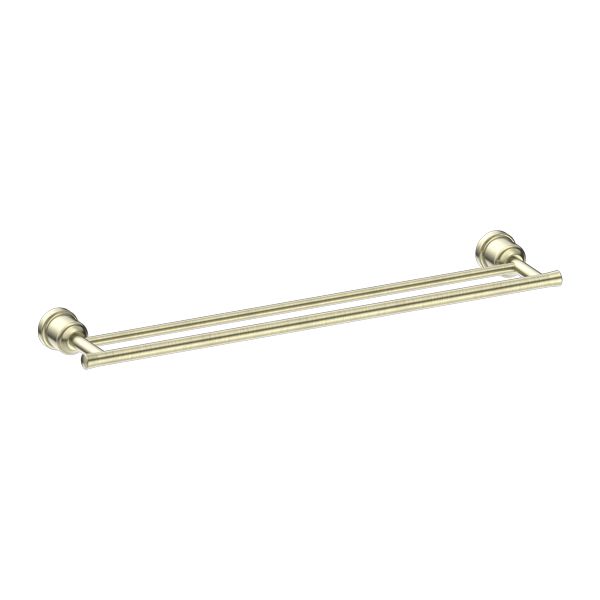 Nero York Double Towel Rail 600mm - Aged Brass-NR6924dAB-blue-leaf-bathware