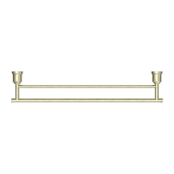 Nero York Double Towel Rail 600mm - Aged Brass-NR6924dAB-blue-leaf-bathware